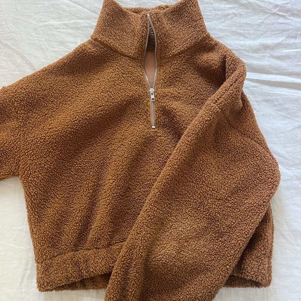 Cozy Brown Fleece Pullover